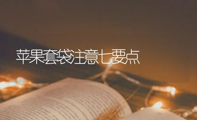 苹果套袋注意七要点 | 瓜果种植