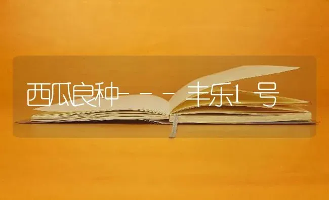 西瓜良种---丰乐1号 | 瓜果种植
