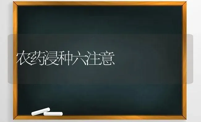 农药浸种六注意 | 种植病虫害防治