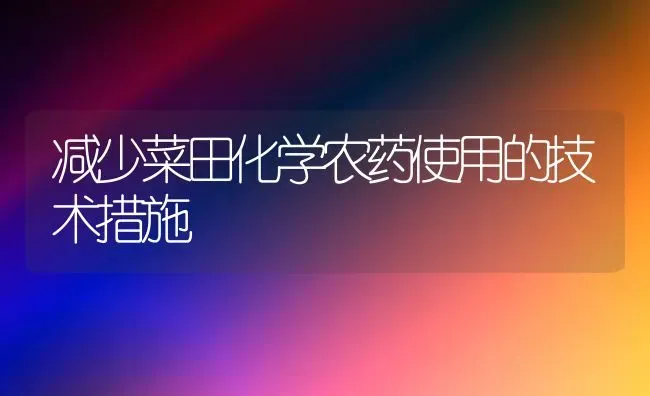 减少菜田化学农药使用的技术措施 | 种植病虫害防治