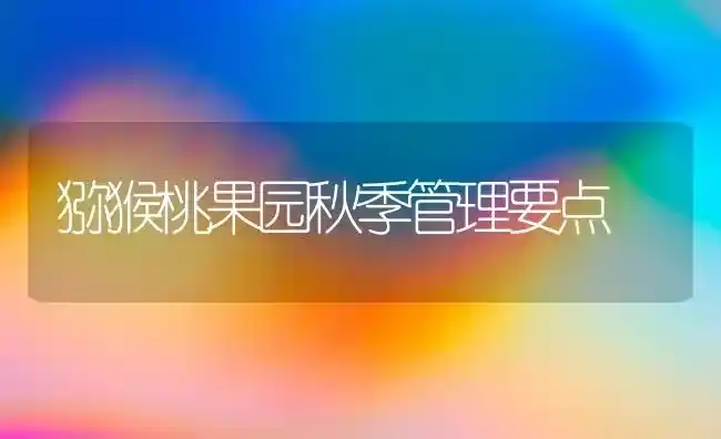 猕猴桃果园秋季管理要点 | 瓜果种植