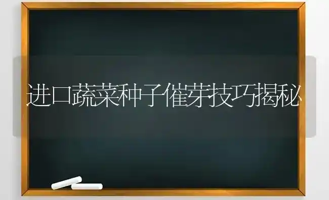 进口蔬菜种子催芽技巧揭秘 | 蔬菜种植
