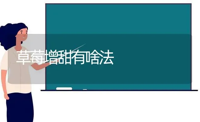 草莓增甜有啥法 | 瓜果种植