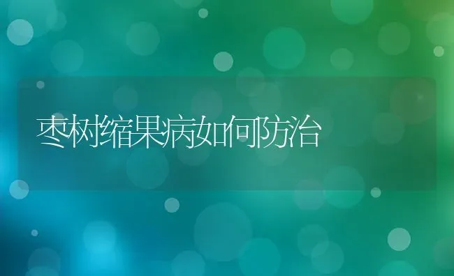 枣树缩果病如何防治 | 瓜果种植