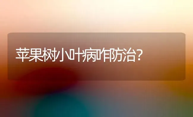 苹果树小叶病咋防治？ | 瓜果种植