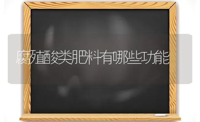 腐殖酸类肥料有哪些功能 | 种植肥料施肥