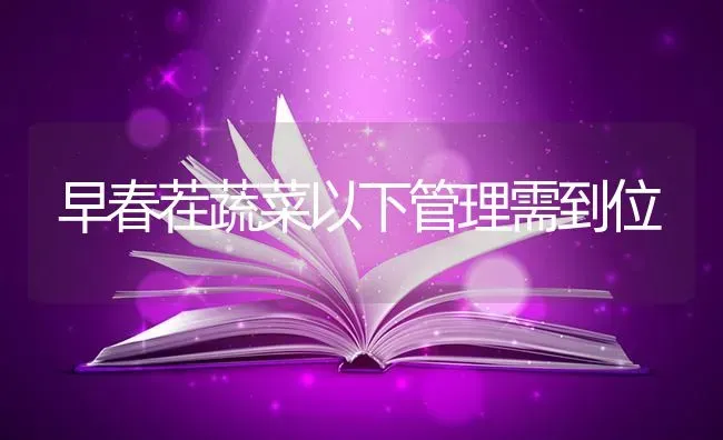 早春茬蔬菜以下管理需到位 | 蔬菜种植