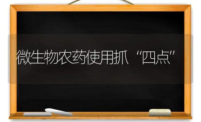 微生物农药使用抓“四点” | 种植病虫害防治