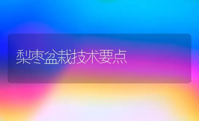 梨枣盆栽技术要点 | 瓜果种植