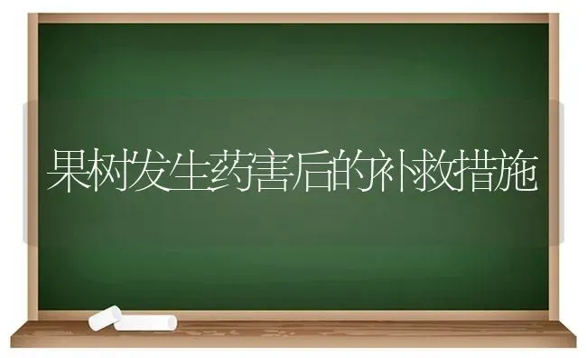 果树发生药害后的补救措施 | 瓜果种植