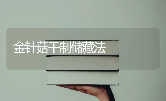 金针菇干制储藏法 | 食用菌种植