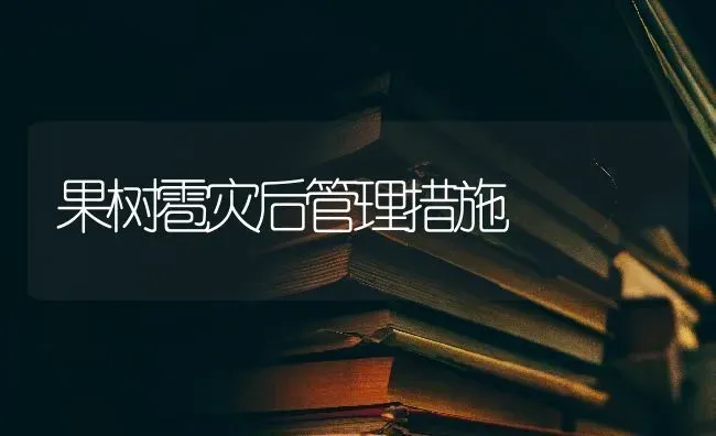 果树雹灾后管理措施 | 瓜果种植