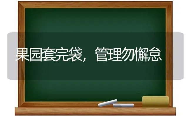 果园套完袋，管理勿懈怠 | 瓜果种植