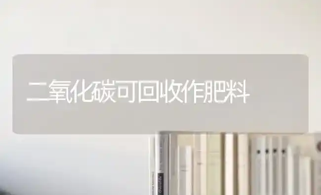 二氧化碳可回收作肥料 | 种植肥料施肥