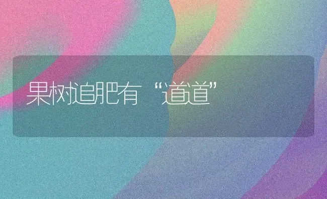 果树追肥有“道道” | 瓜果种植
