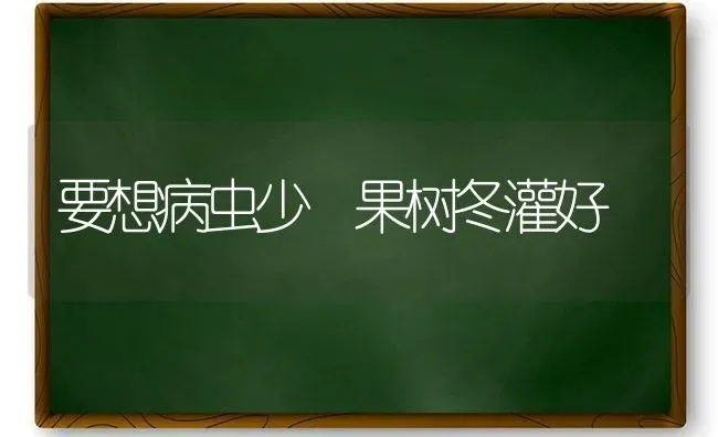 要想病虫少 果树冬灌好 | 瓜果种植
