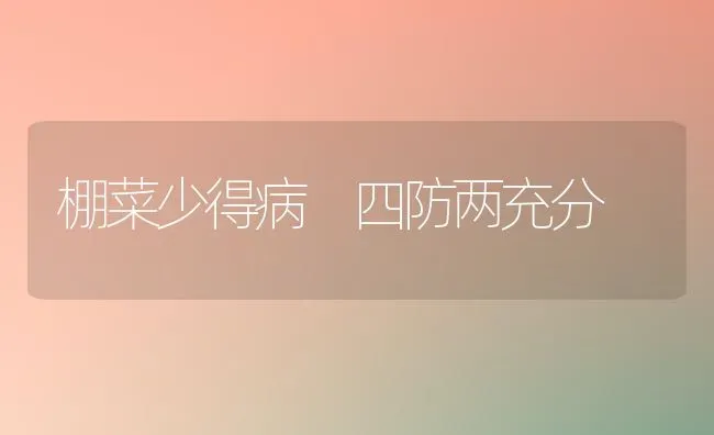 棚菜少得病 四防两充分 | 蔬菜种植