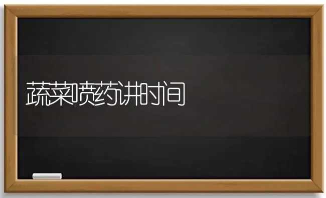 蔬菜喷药讲时间 | 蔬菜种植