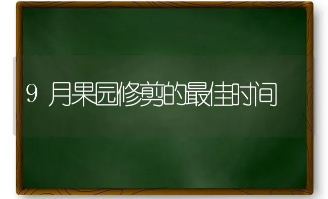 9月果园修剪的最佳时间 | 瓜果种植