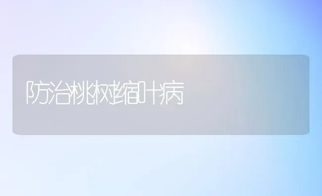 防治桃树缩叶病 | 瓜果种植