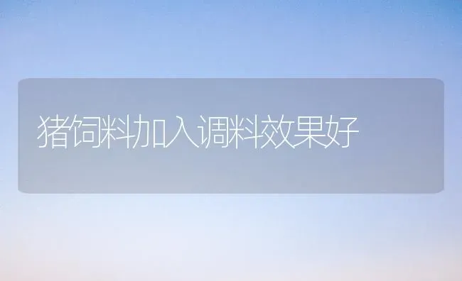 猪饲料加入调料效果好 | 瓜果种植