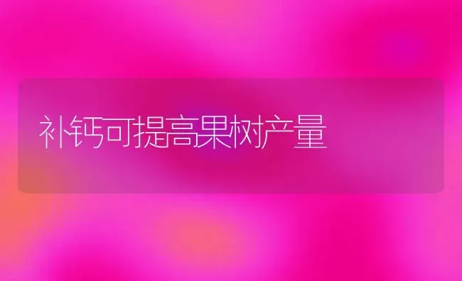 补钙可提高果树产量 | 瓜果种植