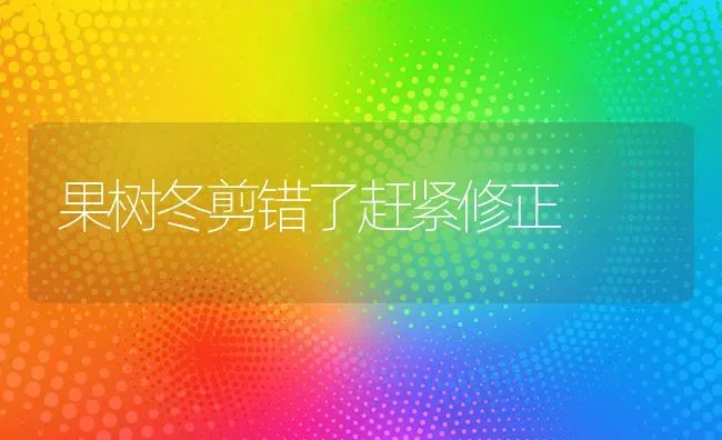 果树冬剪错了赶紧修正 | 瓜果种植