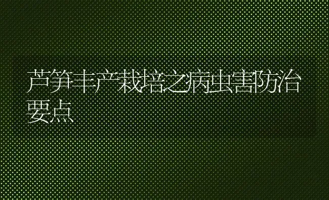 芦笋丰产栽培之病虫害防治要点 | 种植病虫害防治