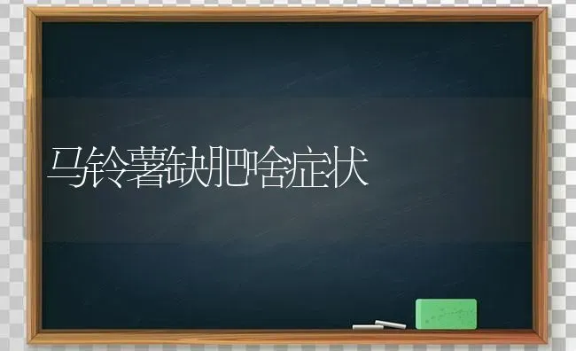 马铃薯缺肥啥症状 | 粮油作物种植