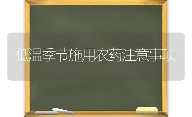 低温季节施用农药注意事项 | 种植病虫害防治