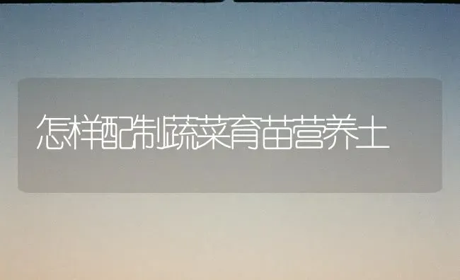 怎样配制蔬菜育苗营养土 | 蔬菜种植
