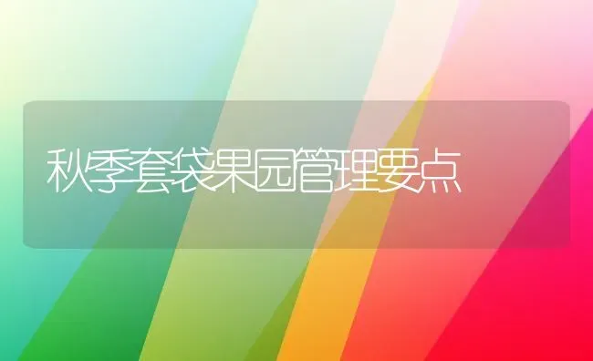 秋季套袋果园管理要点 | 瓜果种植