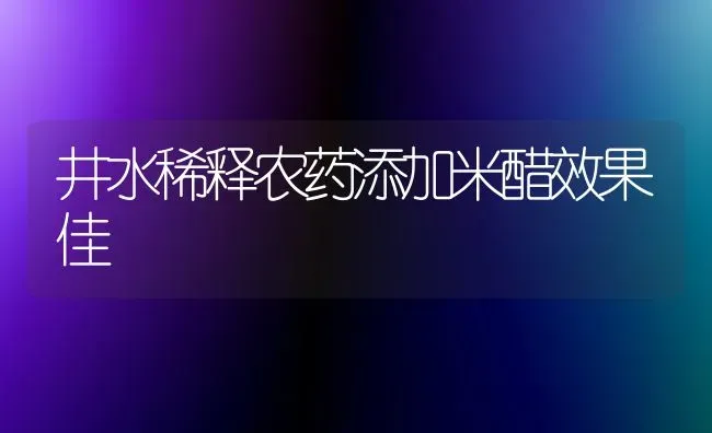 井水稀释农药添加米醋效果佳 | 瓜果种植