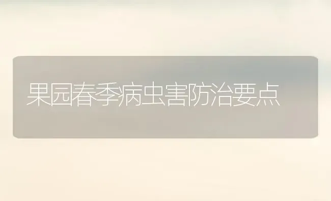 果园春季病虫害防治要点 | 瓜果种植