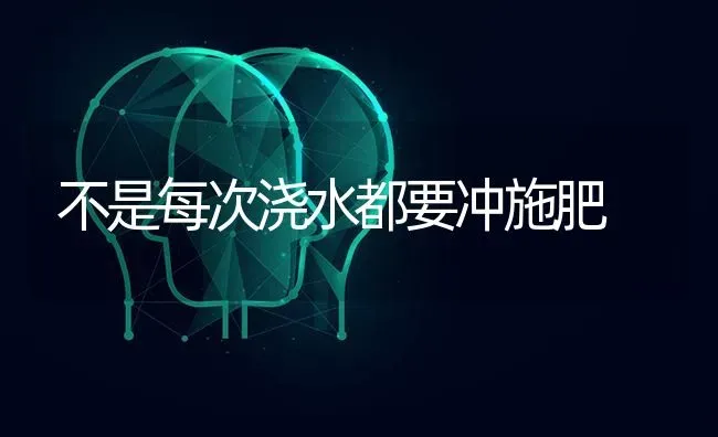 不是每次浇水都要冲施肥 | 种植肥料施肥