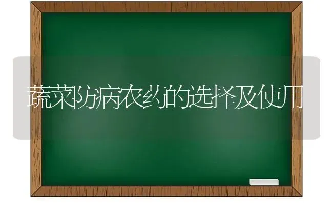 蔬菜防病农药的选择及使用 | 蔬菜种植