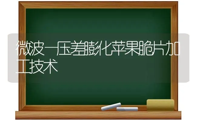 微波—压差膨化苹果脆片加工技术 | 瓜果种植