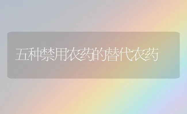 五种禁用农药的替代农药 | 种植病虫害防治