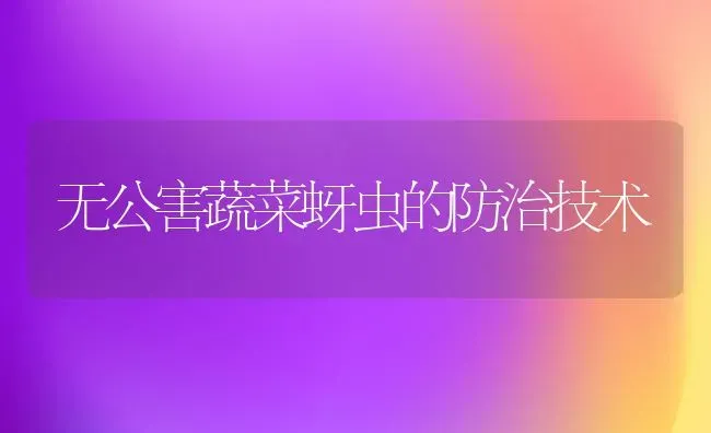 无公害蔬菜蚜虫的防治技术 | 蔬菜种植