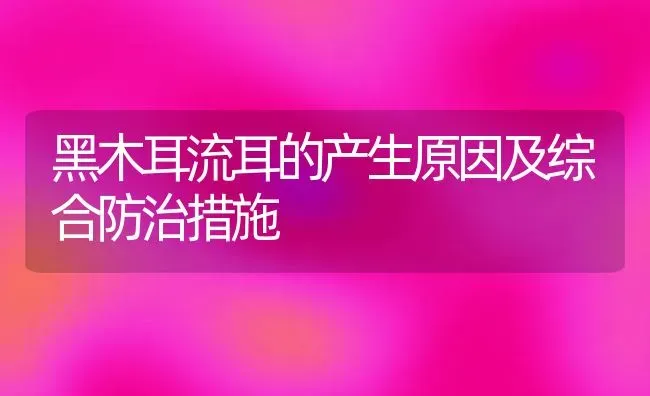 黑木耳流耳的产生原因及综合防治措施 | 食用菌种植