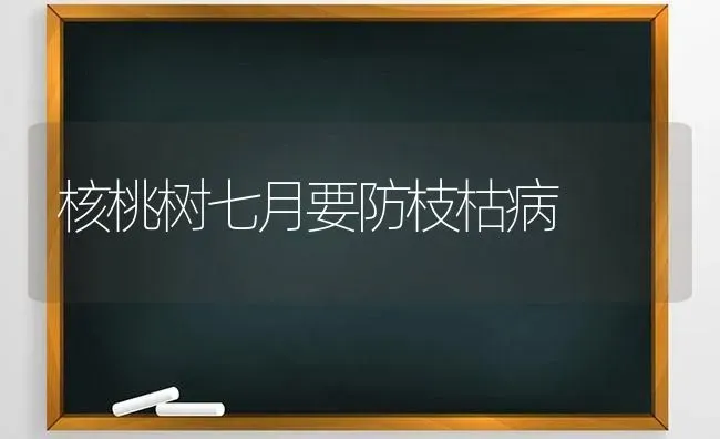 核桃树七月要防枝枯病 | 瓜果种植