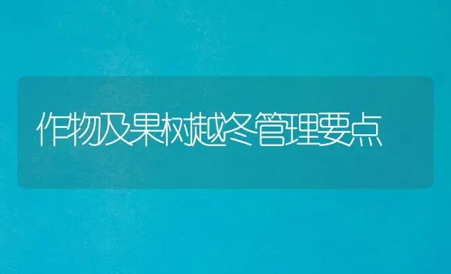 作物及果树越冬管理要点 | 瓜果种植