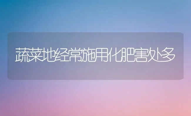 蔬菜地经常施用化肥害处多 | 蔬菜种植