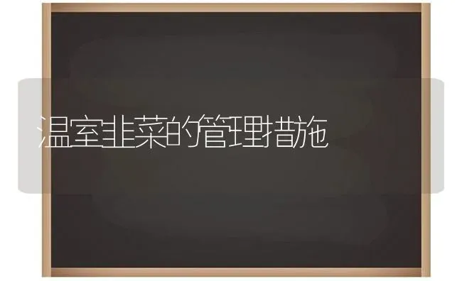 温室韭菜的管理措施 | 蔬菜种植