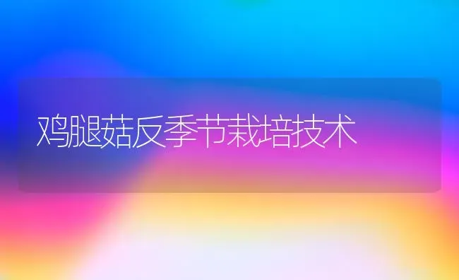 鸡腿菇反季节栽培技术 | 食用菌种植