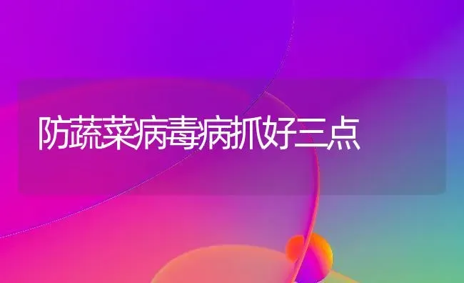 防蔬菜病毒病抓好三点 | 蔬菜种植