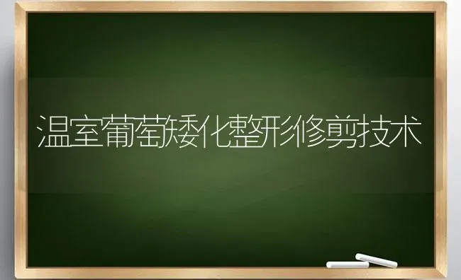 温室葡萄矮化整形修剪技术 | 瓜果种植