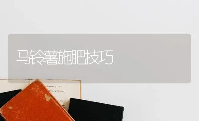 马铃薯施肥技巧 | 种植肥料施肥