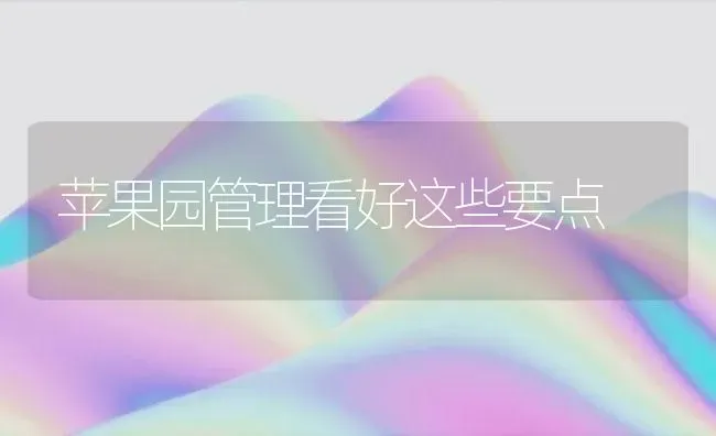 苹果园管理看好这些要点 | 瓜果种植