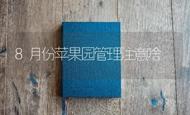 8月份苹果园管理注意啥 | 瓜果种植